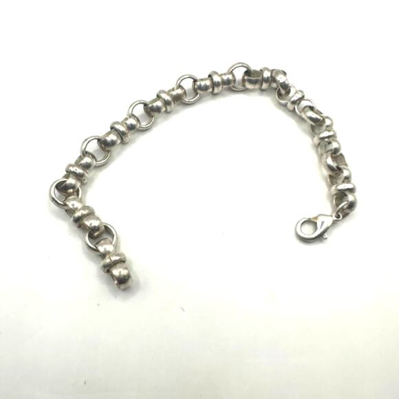 Silver tone Bracelet Boho Bohemian Chain Link Minimalist - Picture 4 of 7